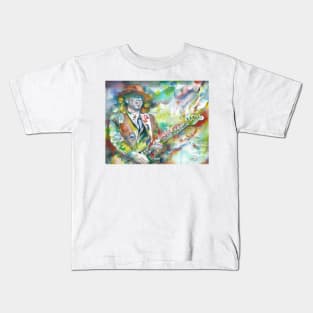 STEVIE RAY VAUGHAN- watercolor portrait .2 Kids T-Shirt